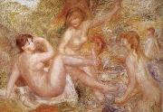Pierre Renoir Variation of The Bather oil painting reproduction